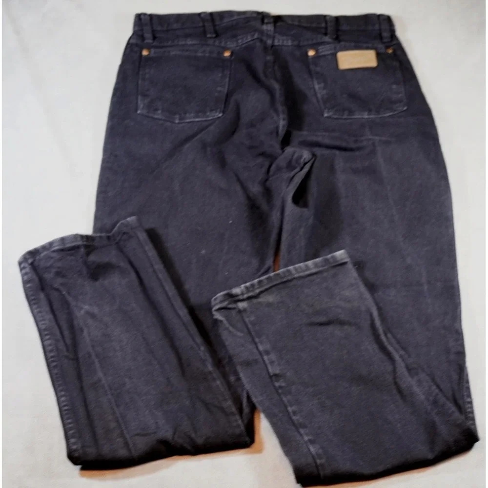 Wrangler Jeans Mens 36x36 Black Cowboy Cut Original Fit Straight Leg 13MWZ